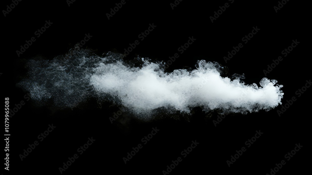 A puff of white powder exploding softly, with a diffused cloud spreading slowly A puff of white powder exploding softly, with a diffused cloud spreading slowly