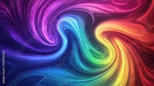 A vibrant swirl of colors creating a mesmerizing abstract pattern, showcasing hues of purple, blue, and rainbow shades.