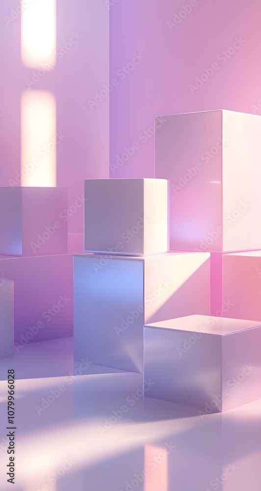 15. A minimalist 3D showcase with soft gradients, floating cubes, and an open center for product placement. 15. A minimalist 3D showcase with soft gradients, floating cubes, and an open center for product placement.