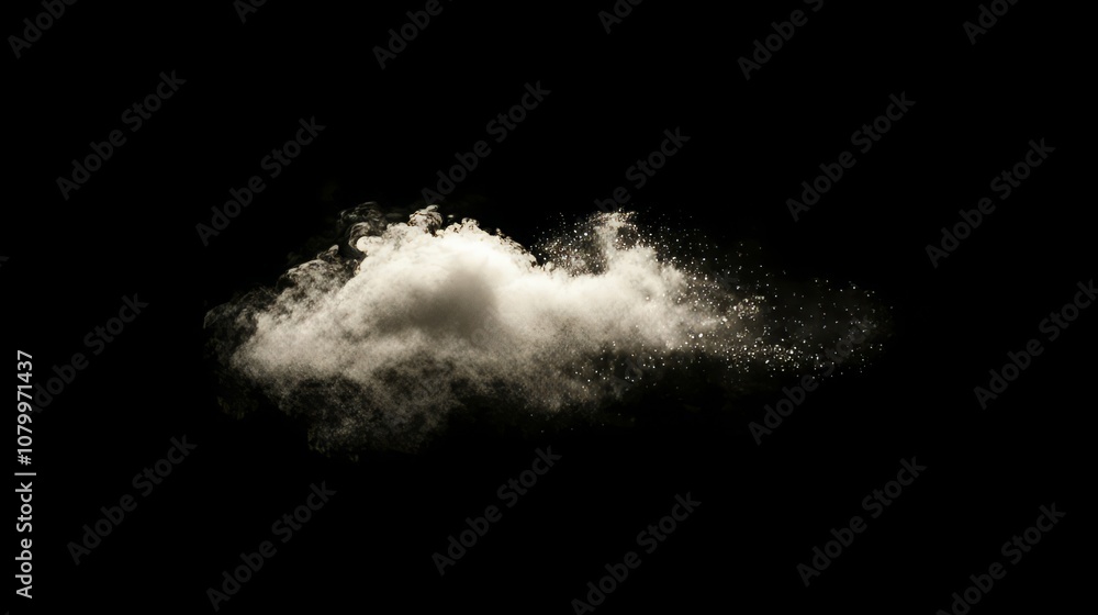 Detailed white cloud softly glowing against a deep black background, the edges dissipating into wisps, Detailed white cloud softly glowing against a deep black background, the edges dissipating into wisps,