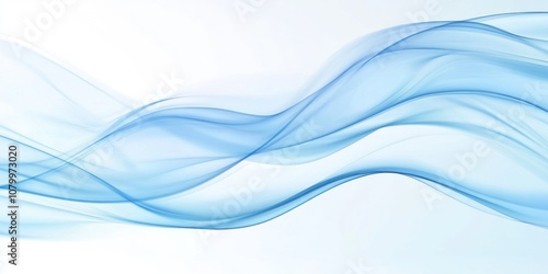 Abstract blue wave lines on white background.