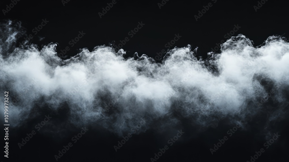 Fluffy, natural-looking white cloud against a pure black sky, soft lighting from below Fluffy, natural-looking white cloud against a pure black sky, soft lighting from below