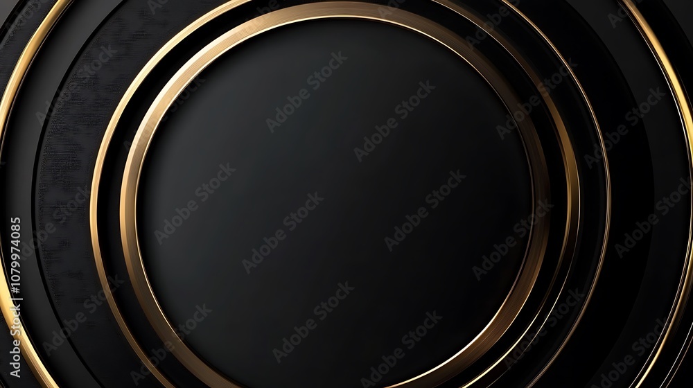 Abstract Circular Background with Golden Accents Abstract Circular Background with Golden Accents