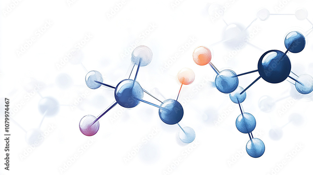 Molecular structure on white background Molecular structure on white background