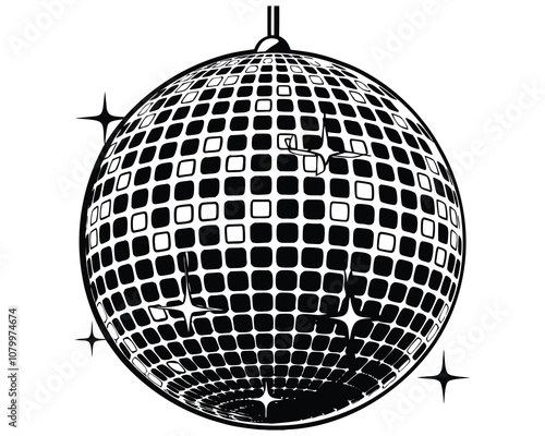 disco ball isolated on white background Art & Illustration
