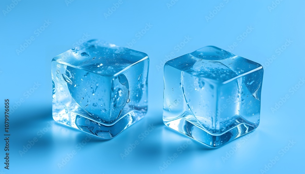 Two ice cubes cut out Crystal Clear Two ice cubes cut out Crystal Clear