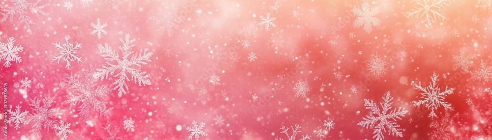 Holiday Warmth in Red to Pink Gradient with Delicate Snowflakes - Festive Winter Scene Holiday Warmth in Red to Pink Gradient with Delicate Snowflakes - Festive Winter Scene