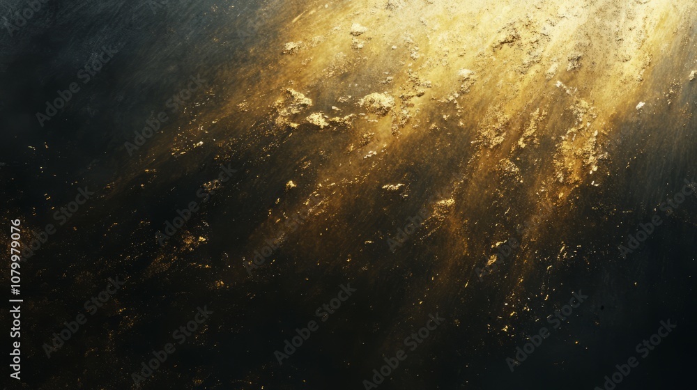 Golden light rays shining from the top left corner, fading into black Golden light rays shining from the top left corner, fading into black
