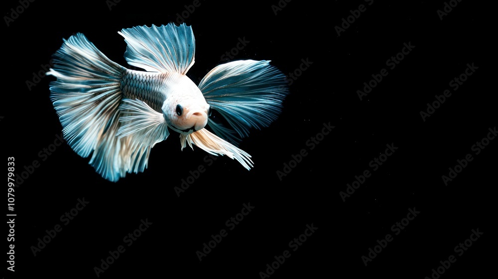 Close-up of a Betta fish flaring its fins Close-up of a Betta fish flaring its fins