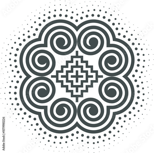 Spiral pattern, Hmong ethnic pattern Spiral pattern is the original pattern of Hmong clothing. It is used in designing clothes, shoes, bags, etc.