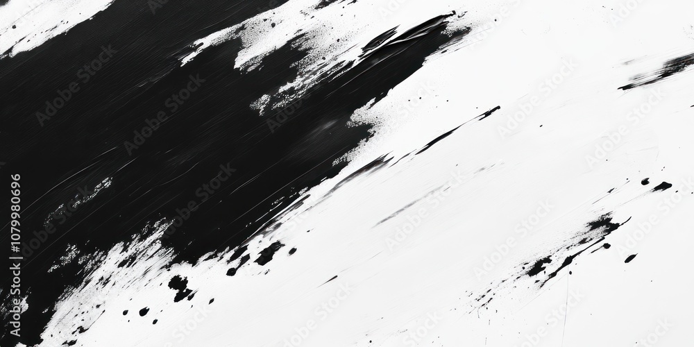 Abstract black paint strokes on white background. Abstract black paint strokes on white background.