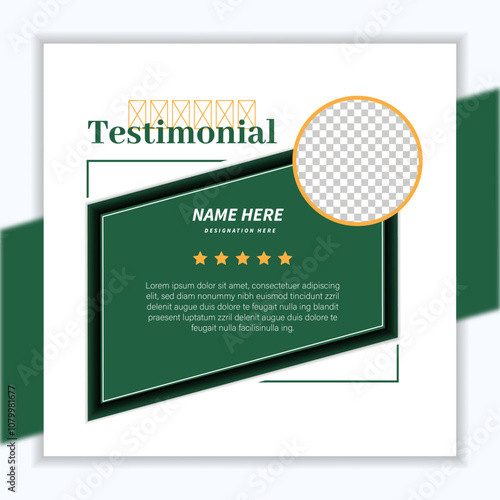 customer feedback card with rating star squire size client testimonial design template