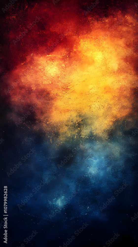 Abstract Background Red Orange Yellow Blue Grunge Texture