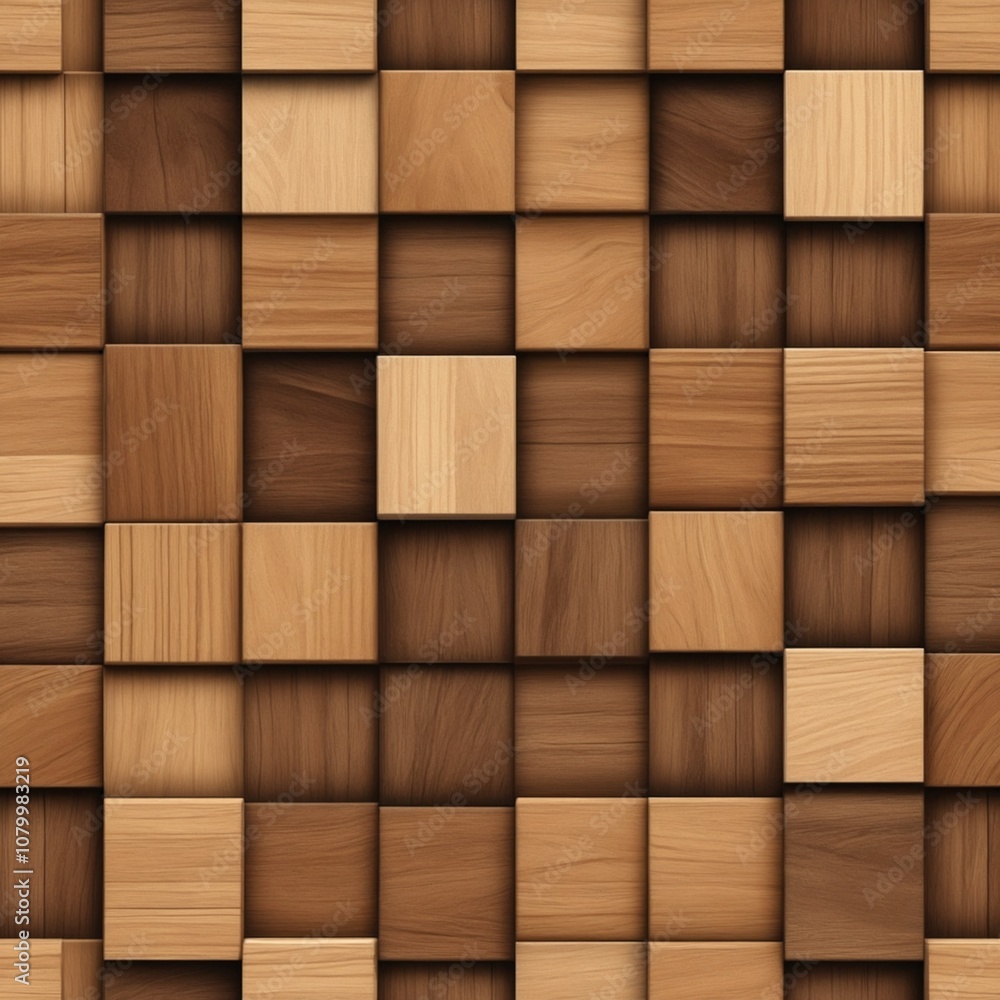 Abstract background made of wooden squares. Wooden texture for interior design Abstract background made of wooden squares. Wooden texture for interior design