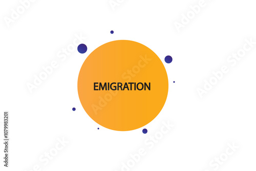 Printbutton web template,emigration, Speech bubble, banner label

