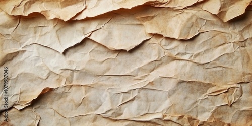 Wallpaper Mural Closeup of crumpled brown paper with texture and creases. Torontodigital.ca