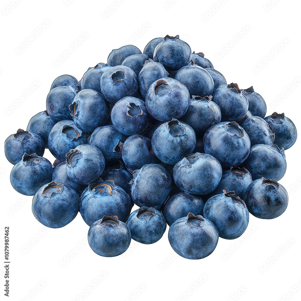 Organic Blueberries Isolated for Dessert Promotion and Health Branding Organic Blueberries Isolated for Dessert Promotion and Health Branding