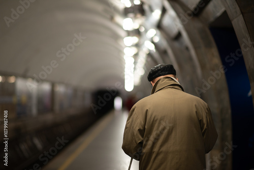 Grandpa on a tube station