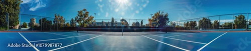 Tennis Court under a Blue Sky