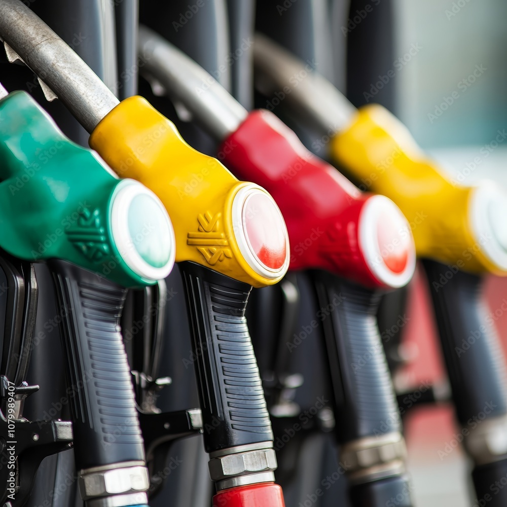 Fuel Pump Nozzles Gasoline Diesel Jet Fuel Gas Station Energy Closeup Fuel Pump Nozzles Gasoline Diesel Jet Fuel Gas Station Energy Closeup