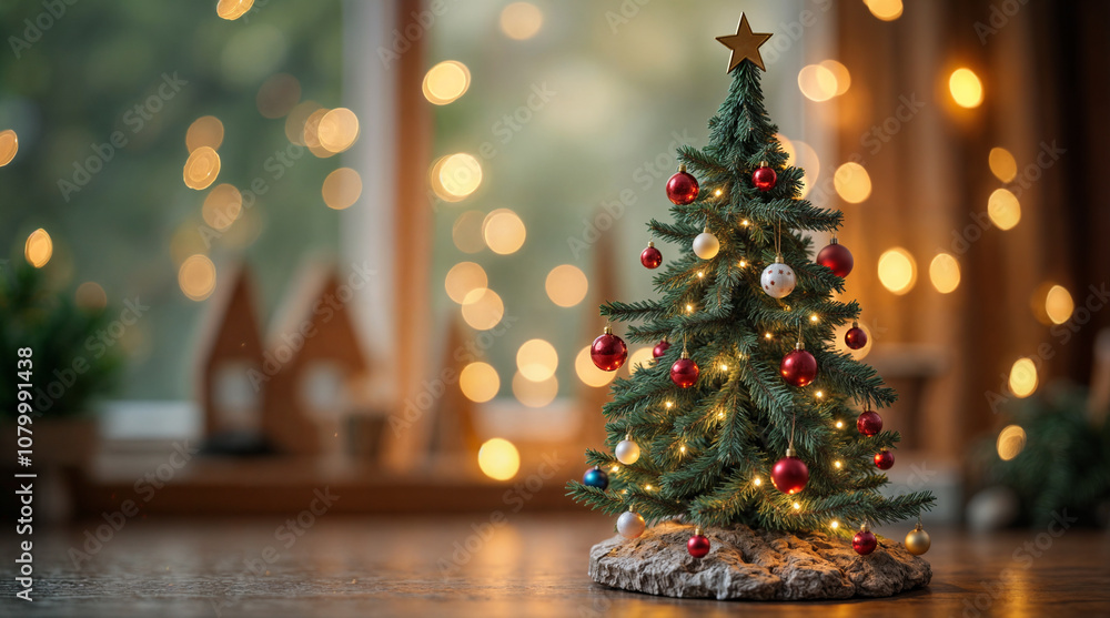 A warmly lit Christmas tree decorated with golden ornaments and candles, creating a cozy, festive atmosphere. Set in a peaceful room or church, the glow enhances the holiday spirit A warmly lit Christmas tree decorated with golden ornaments and candles, creating a cozy, festive atmosphere. Set in a peaceful room or church, the glow enhances the holiday spirit