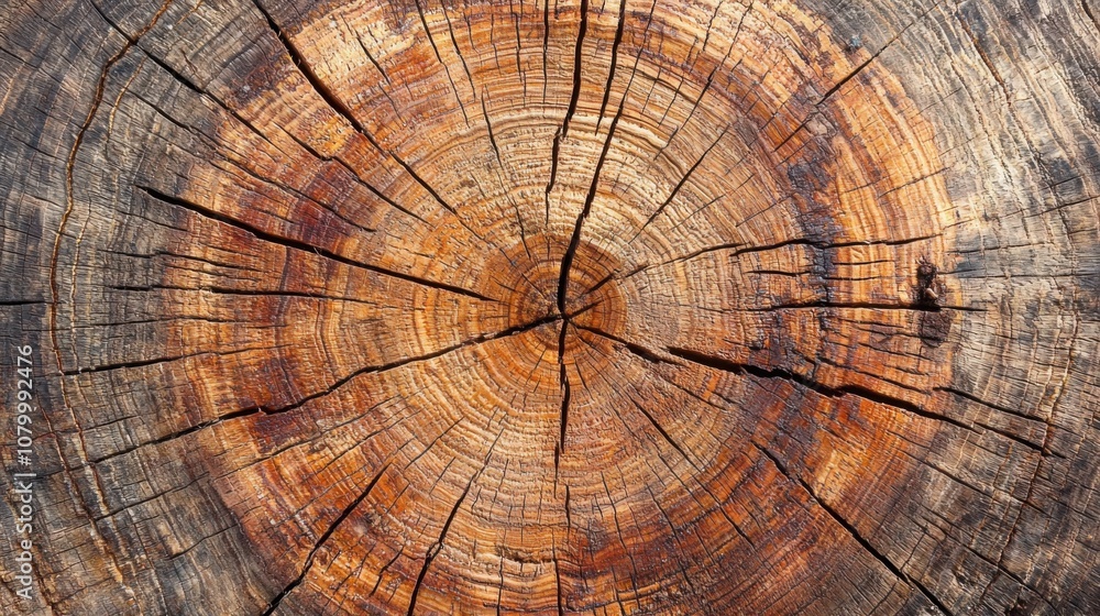 Fototapeta premium Close-up of Detailed Tree Rings and Texture