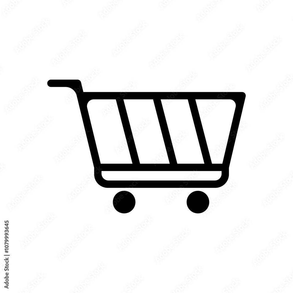 Shopping Cart Line Icon for Apps and Websites. Black and White Linear Shopping Cart Symbol. Editable Vector Illustration. Shopping Cart Line Icon for Apps and Websites. Black and White Linear Shopping Cart Symbol. Editable Vector Illustration.