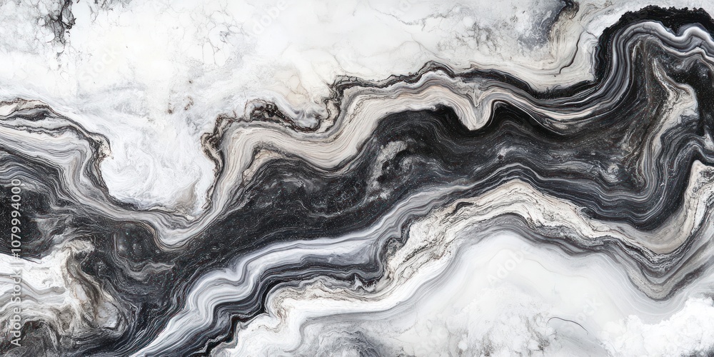 Abstract black and white marble background with flowing veins. Abstract black and white marble background with flowing veins.