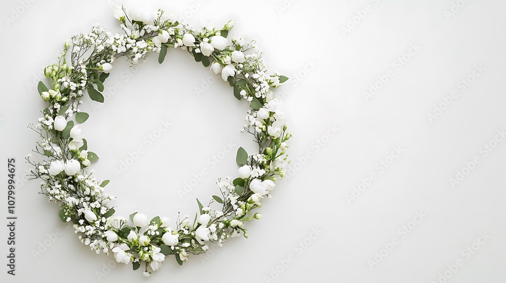 Floral Wreath with Buds and Branches Floral Wreath with Buds and Branches