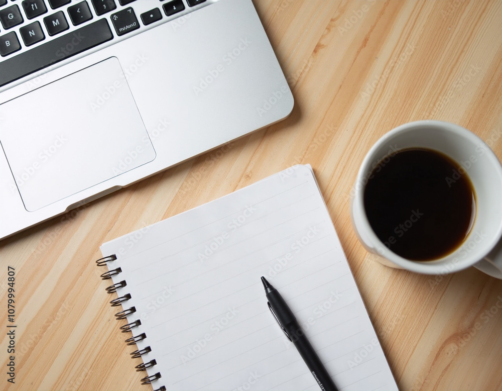 Coffee, Pen, Notebook. Coffee, Pen, Notebook.