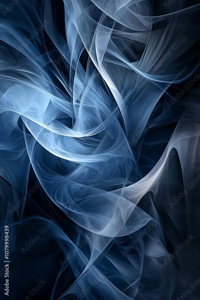 Fototapeta premium Smoky blue background with soft transitions, abstract design