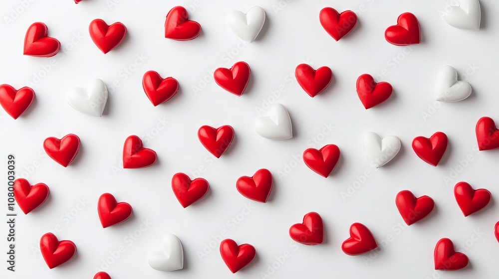 Elegant white heart background with red hearts for romantic and love-themed designs Elegant white heart background with red hearts for romantic and love-themed designs