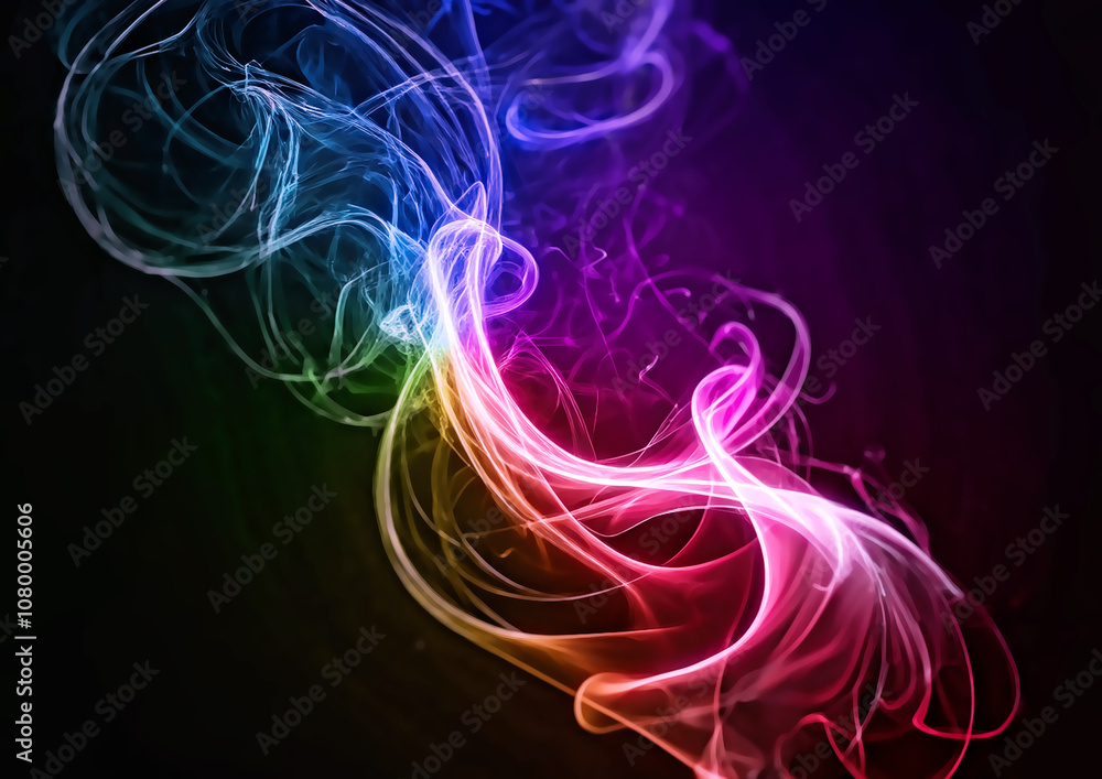 abstract multicolored smoke on a dark background close-up abstract multicolored smoke on a dark background close-up