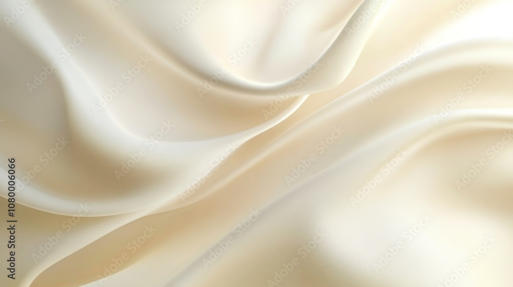 Fototapeta premium Soft, Flowing Cream Fabric Texture - Abstract Background