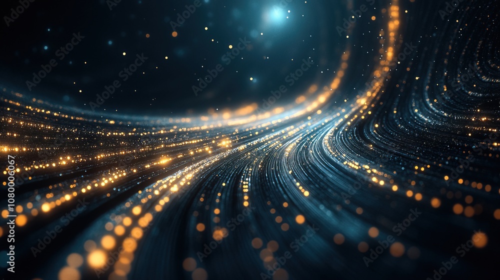 Obraz premium Glowing Tech Lines: Abstract Dark Background