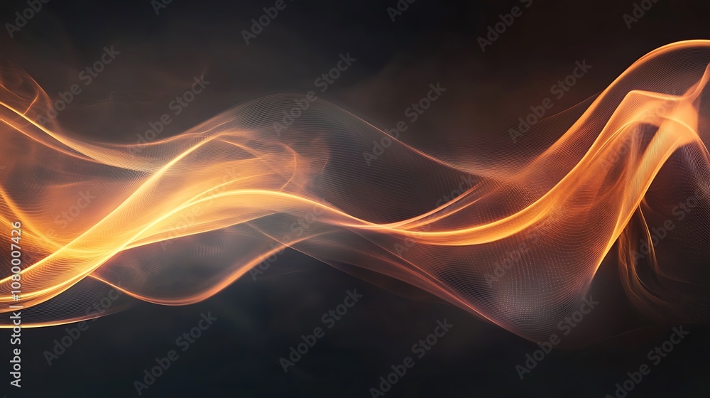 Obraz premium Abstract glowing curved lines shifting in a wave pattern across the screen