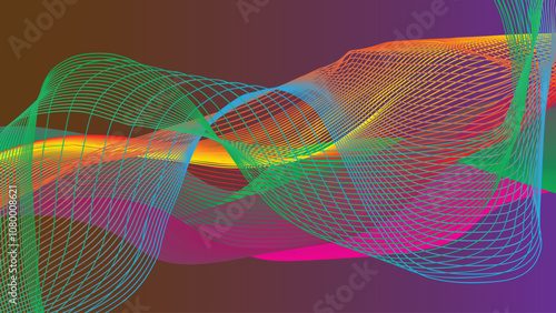 Abstract background with flowing particles. Dynamic waves. vector illustration. photo