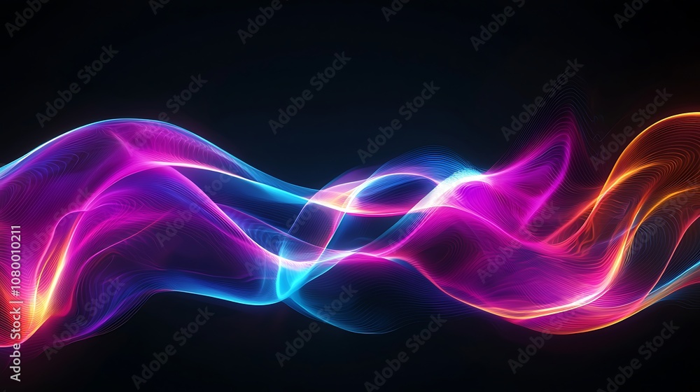 Abstract neon wave design with dynamic energy Abstract neon wave design with dynamic energy