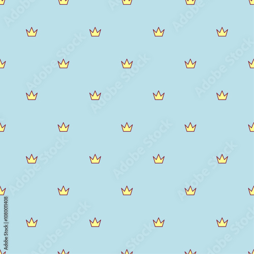 vector abstract seamless pattern. Simple Little Prince concept for boy. Fill drawing illustration. Cute boyish fabric background. Print art graphic backdrop texture. Wrapping design for kids