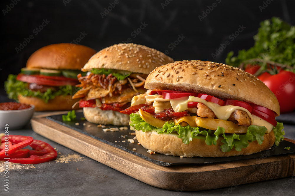 hamburger on a plate