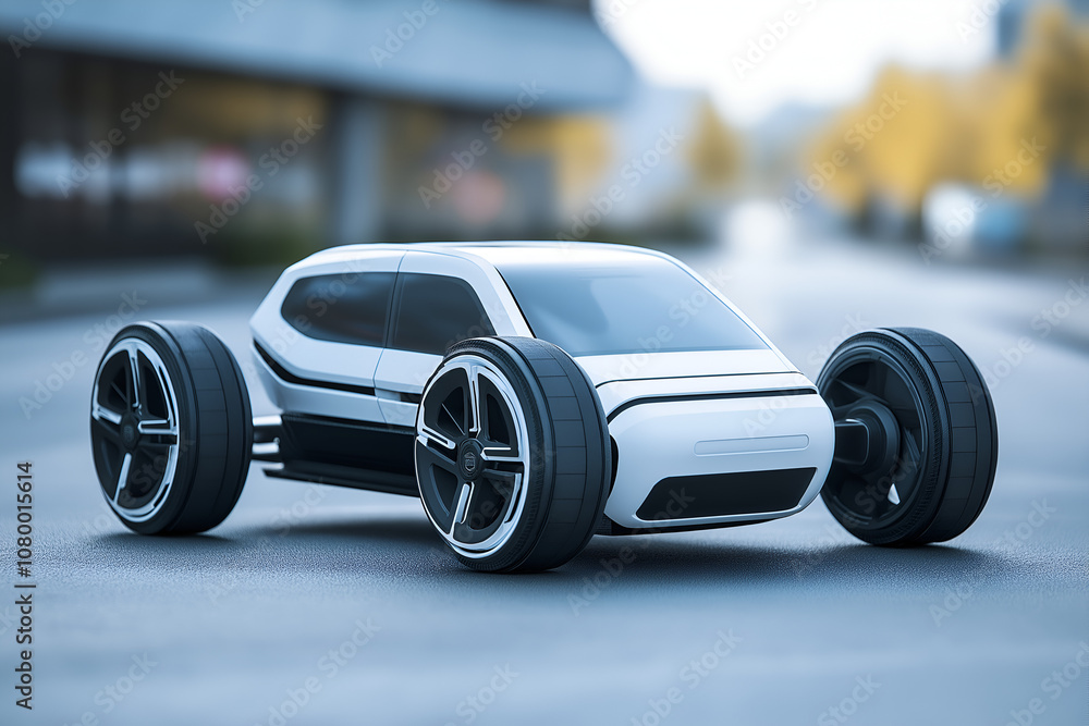 White futuristic electric car concept of future. White futuristic electric car concept of future.