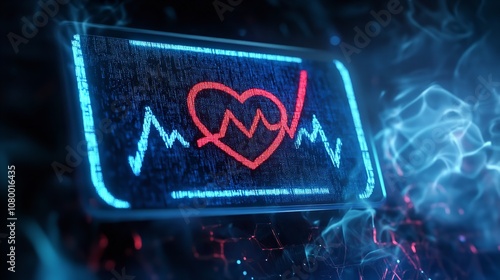 Creative no smoking sign concept with EKG/ECG heart monitor

 photo