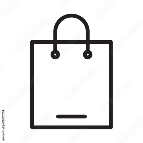 Bag icon outline set sign