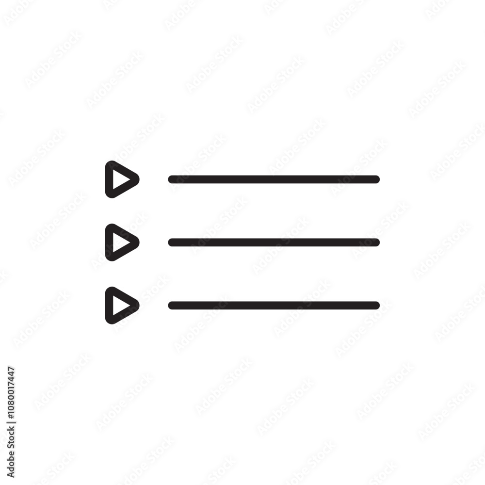 Bulleted list icon outline set sign Bulleted list icon outline set sign