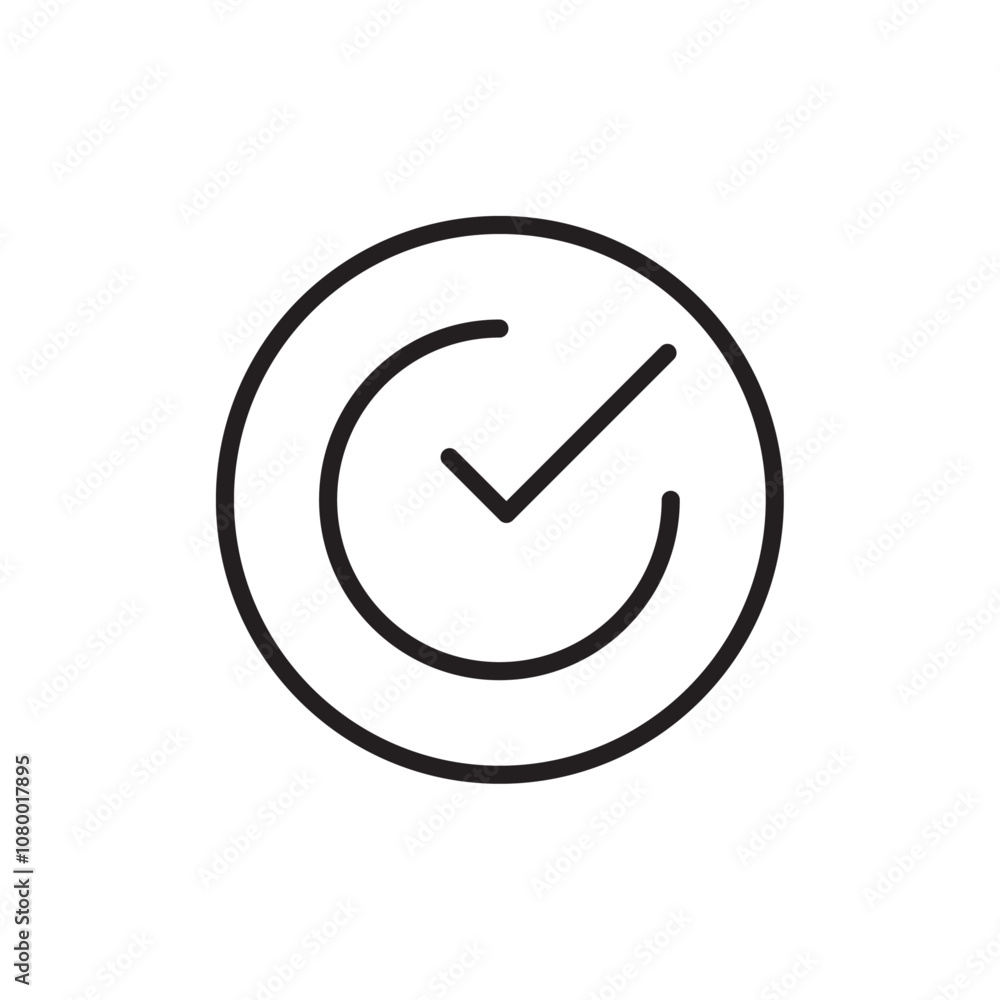 Check mark icon outline set sign Check mark icon outline set sign