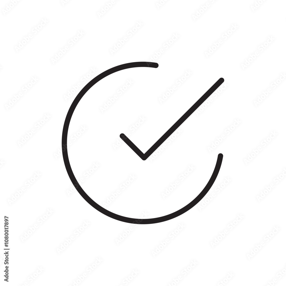 Checkmark icon outline set sign Checkmark icon outline set sign