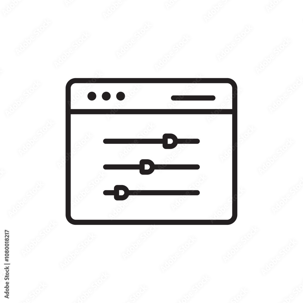 Control panel icon outline set sign Control panel icon outline set sign