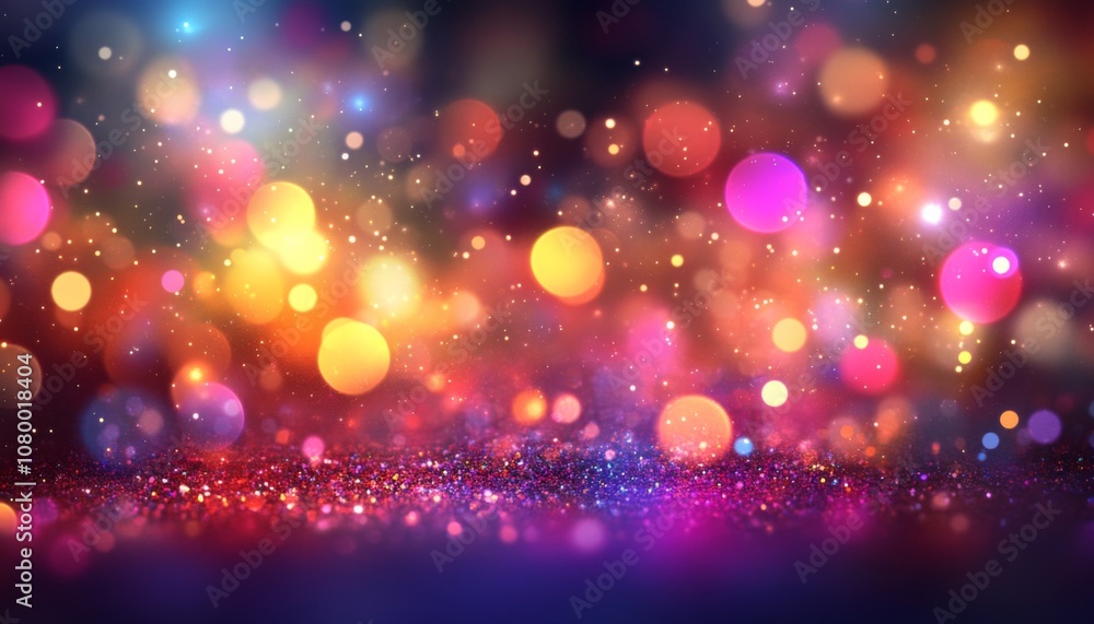 Vibrant Rainbow Bokeh Abstract Background with Sparkling Glitter Texture and Ethereal Atmosphere for Creative Design Projects Vibrant Rainbow Bokeh Abstract Background with Sparkling Glitter Texture and Ethereal Atmosphere for Creative Design Projects