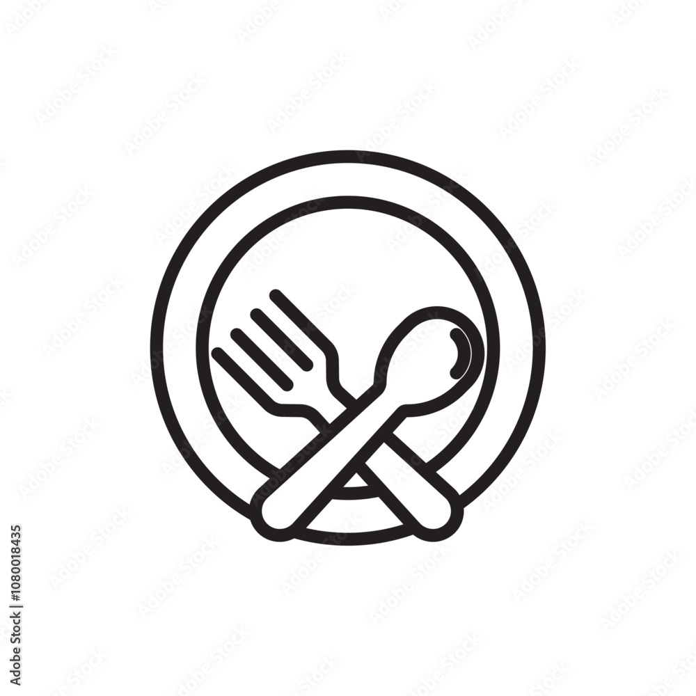 Cutlery icon outline set sign Cutlery icon outline set sign