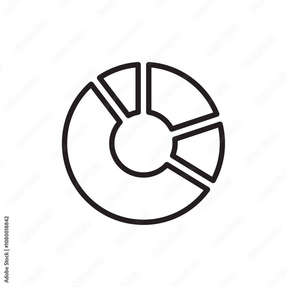 Donut chart icon outline set sign Donut chart icon outline set sign